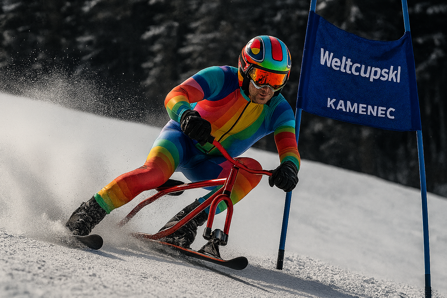 Závodník na skibobu