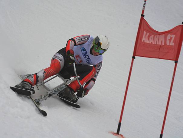 PAVEL MOTL. Liberecký skibobista na trati. Autor: Vojtěch Podstavek